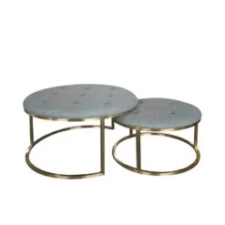 Blanc D'Ivoire Yasmina Pouffes - Sage - Set Of 2