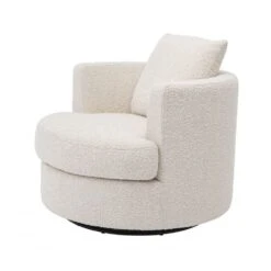Eichholtz Felix Swivel Chair - Boucle Cream -Armchairs Sales 113960 5