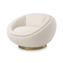 Eichholtz Bollinger Swivel Chair - Boucle Cream