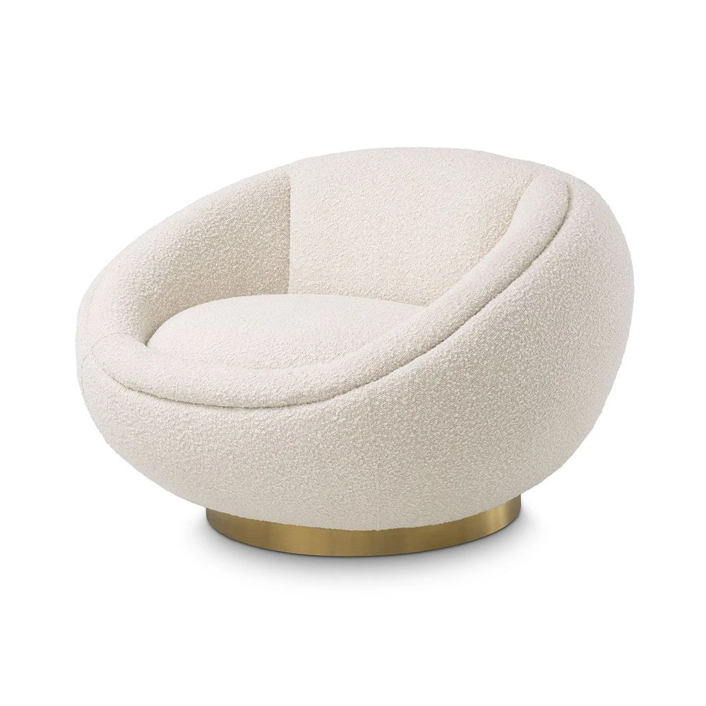 Eichholtz Bollinger Swivel Chair - Boucle Cream 1 Eichholtz Bollinger Swivel Chair - Boucle Cream