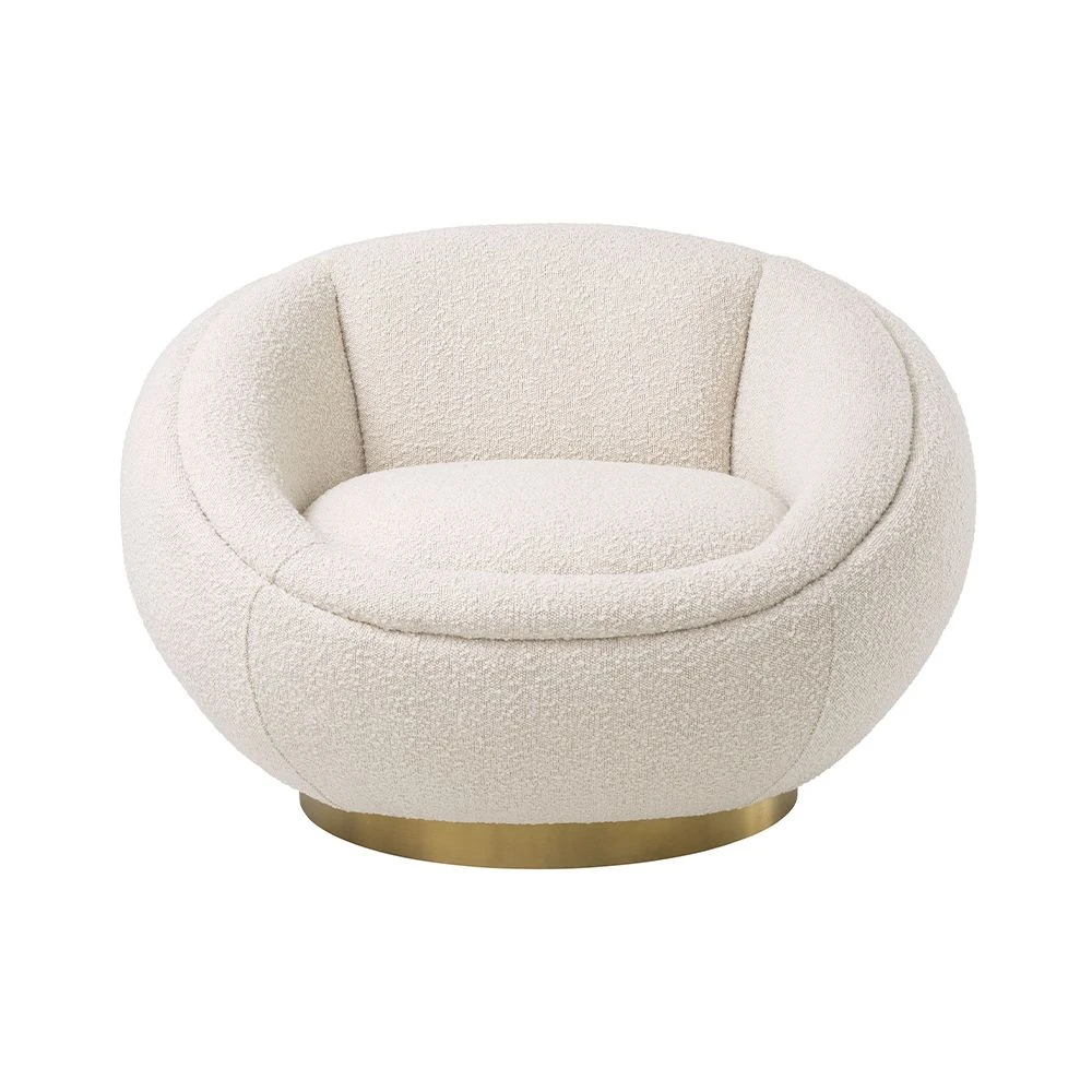 Eichholtz Bollinger Swivel Chair - Boucle Cream 2 Eichholtz Bollinger Swivel Chair - Boucle Cream - Image 2
