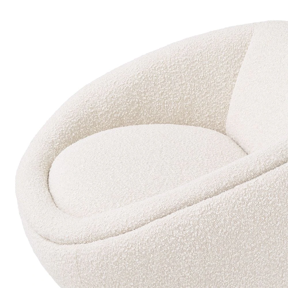 Eichholtz Bollinger Swivel Chair - Boucle Cream 5 Eichholtz Bollinger Swivel Chair - Boucle Cream - Image 5