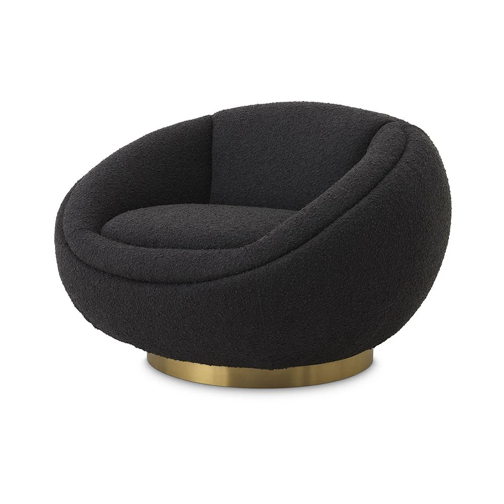 Eichholtz Bollinger Swivel Chair - Boucle Black 1 Eichholtz Bollinger Swivel Chair - Boucle Black