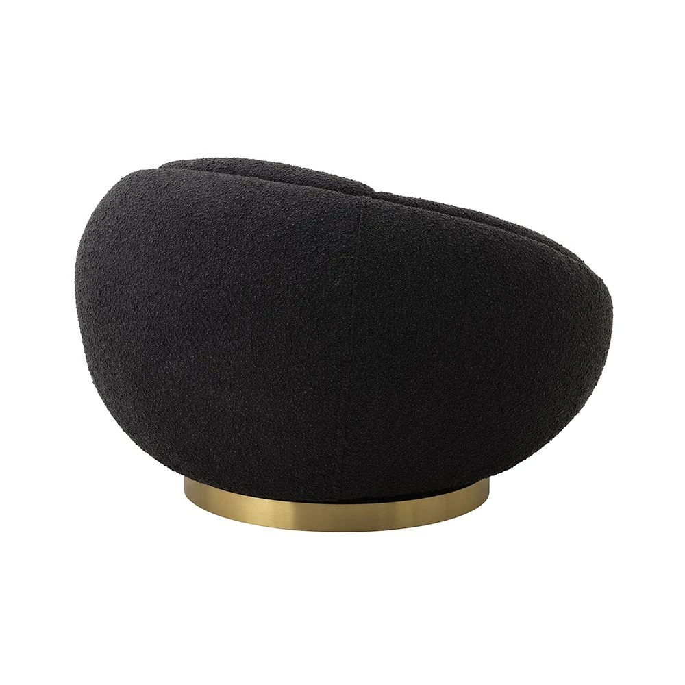 Eichholtz Bollinger Swivel Chair - Boucle Black 4 Eichholtz Bollinger Swivel Chair - Boucle Black - Image 4