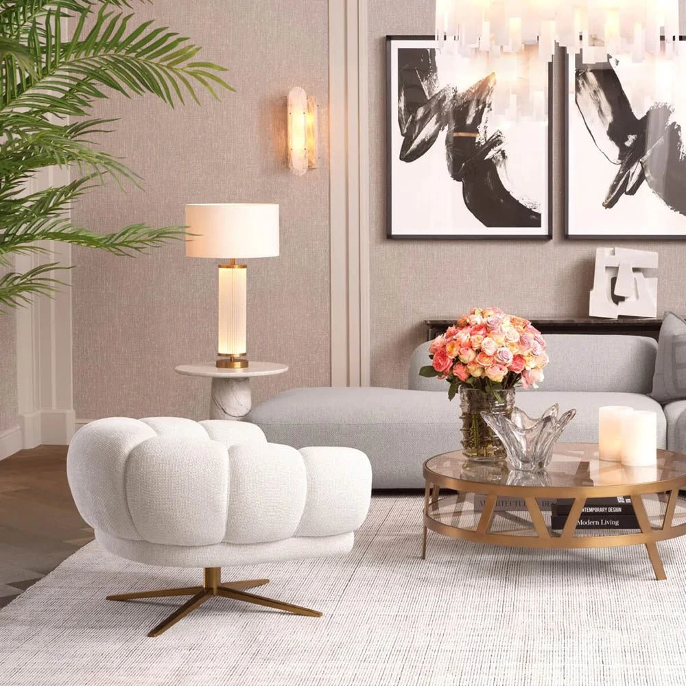 Eichholtz Sunset Swivel Chair - Lyssa Off-White 1 Eichholtz Sunset Swivel Chair - Lyssa Off-White