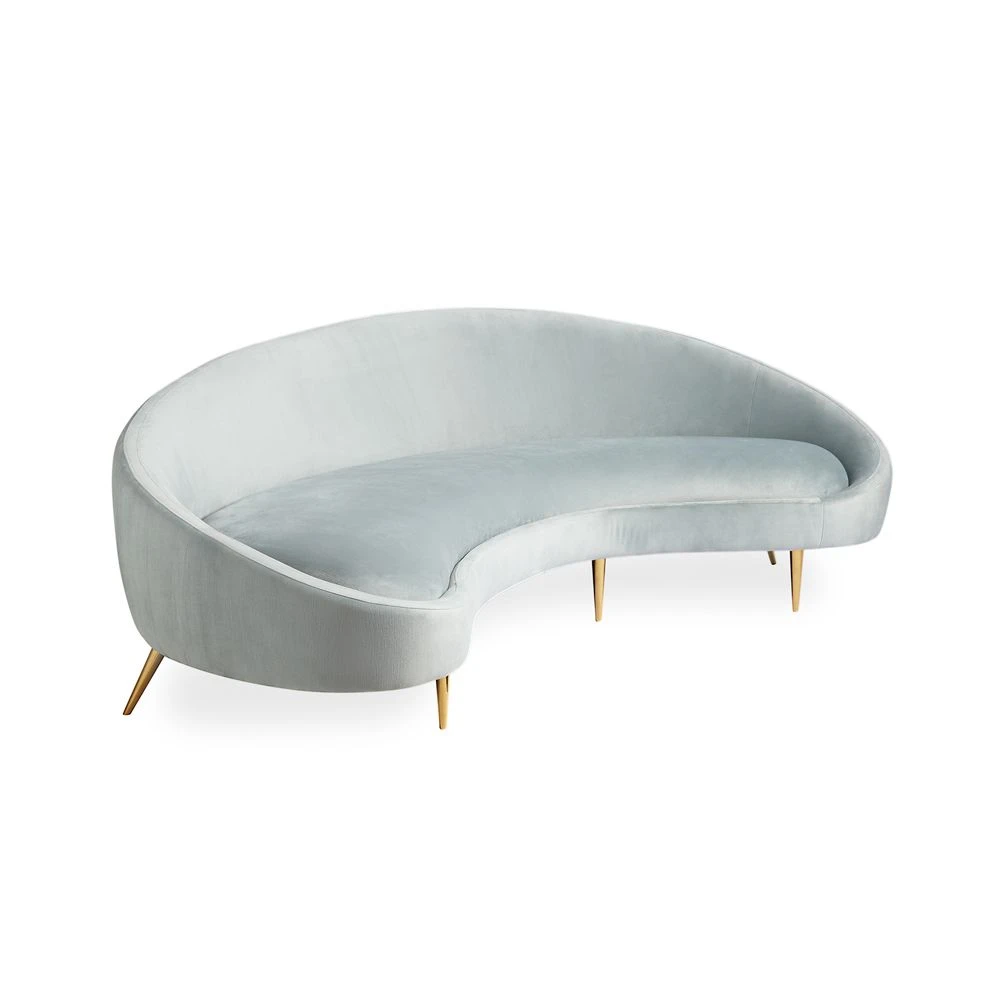 Jonathan Adler Ether Curved Sofa - Bergamo Azure 2 Jonathan Adler Ether Curved Sofa - Bergamo Azure - Image 2