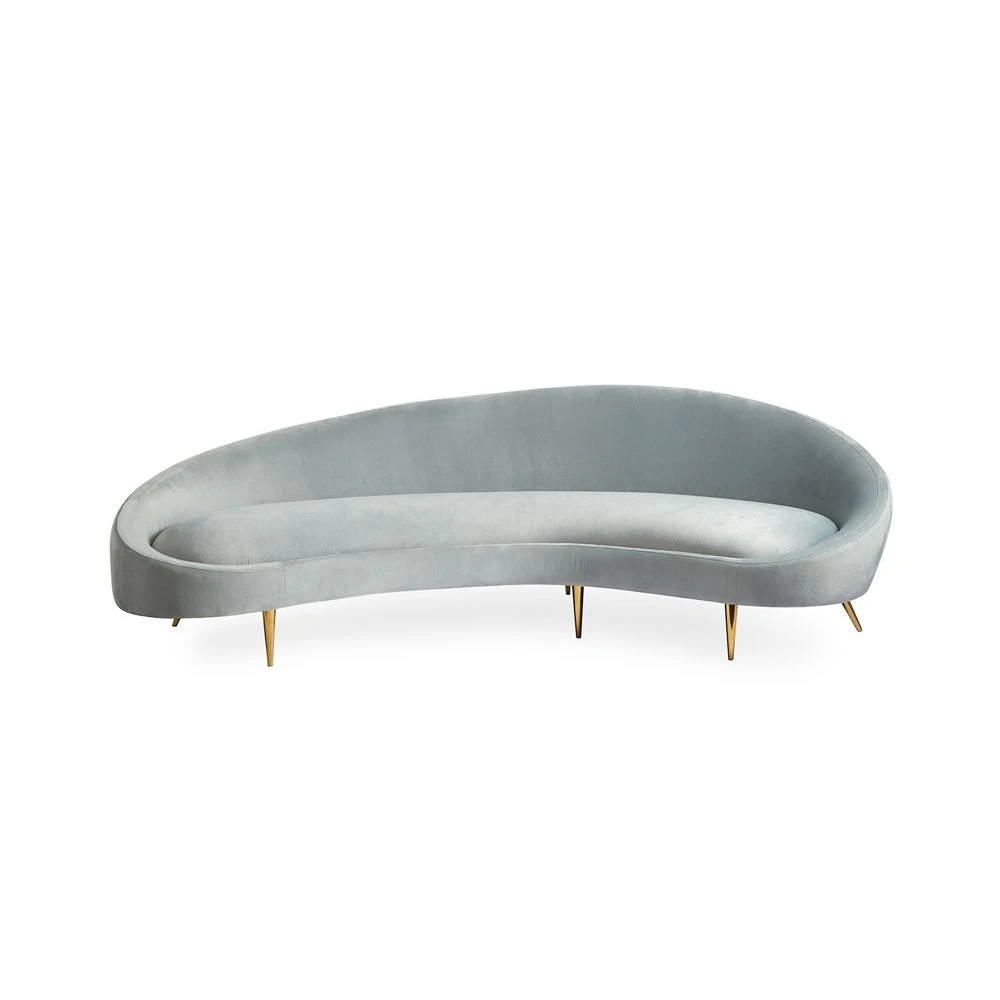 Jonathan Adler Ether Curved Sofa - Bergamo Azure 3 Jonathan Adler Ether Curved Sofa - Bergamo Azure - Image 3