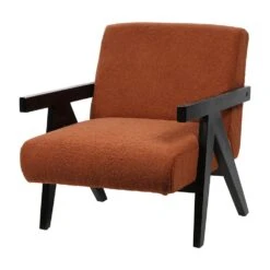 San Joaquin Boucle Armchair - Burnt Orange
