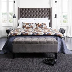 Blanc D'Ivoire Arthur Ottoman Bench - Grey