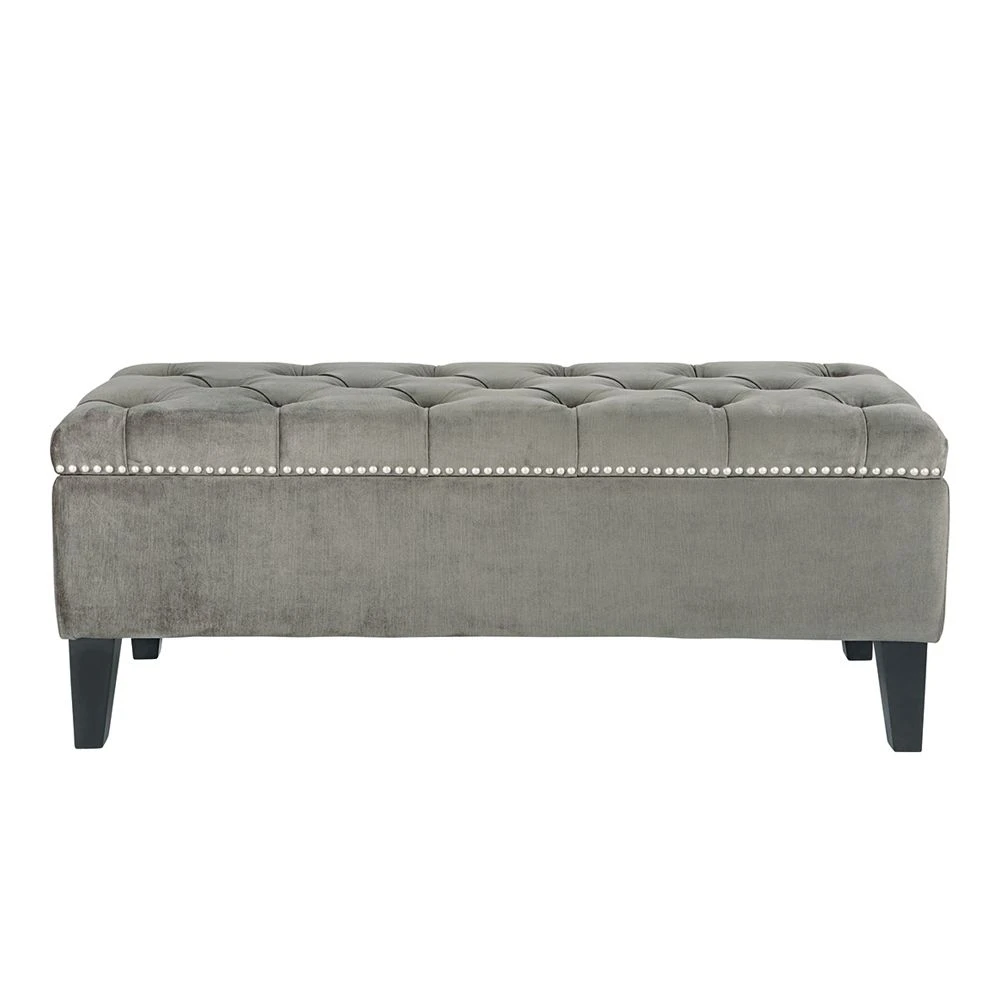 Blanc D'Ivoire Arthur Ottoman Bench - Grey 2 Blanc D'Ivoire Arthur Ottoman Bench - Grey - Image 2