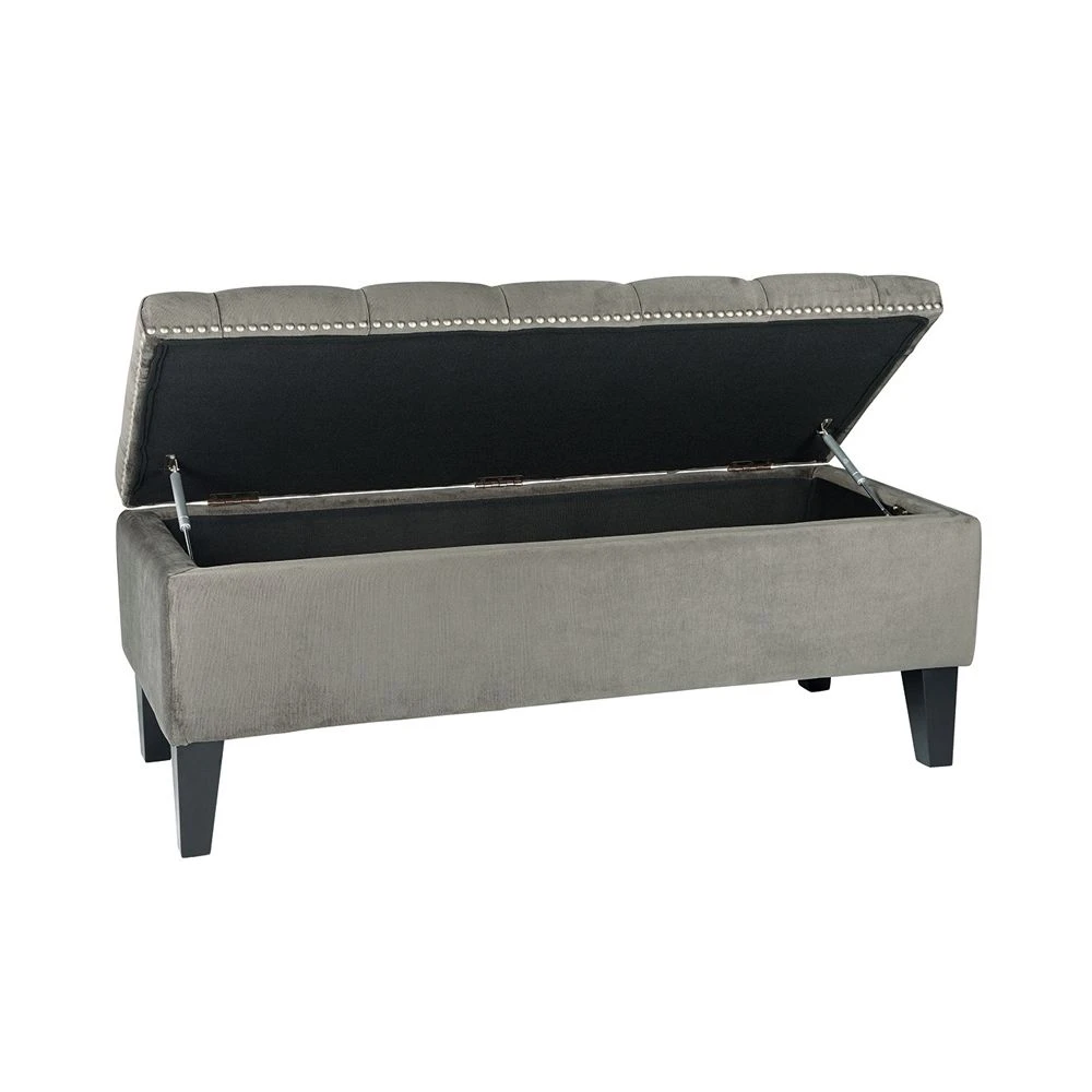 Blanc D'Ivoire Arthur Ottoman Bench - Grey 4 Blanc D'Ivoire Arthur Ottoman Bench - Grey - Image 4