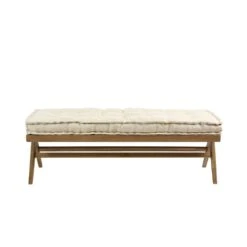 Blanc D'Ivoire Mena Bench - Cream -Armchairs Sales banc mena et matelas en lin