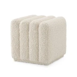 Eichholtz Bente Stool - Faux Shearling