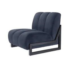 Eichholtz Lando Chair - Savona Midnight Blue -Armchairs Sales blur