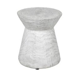 Callahan White Wood Stool