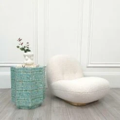 Nyla Low Accent Chair -Armchairs Sales cloudy dream and corfu stool