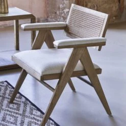 Blanc D'Ivoire Colby Armchair - Natural - Tall -Armchairs Sales fauteuil colby haut ecru 4 1