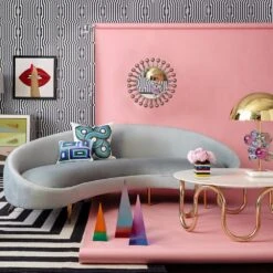 Jonathan Adler Ether Curved Sofa - Bergamo Azure