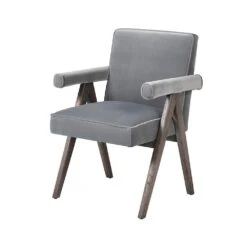 Smoky Velvet Armchair